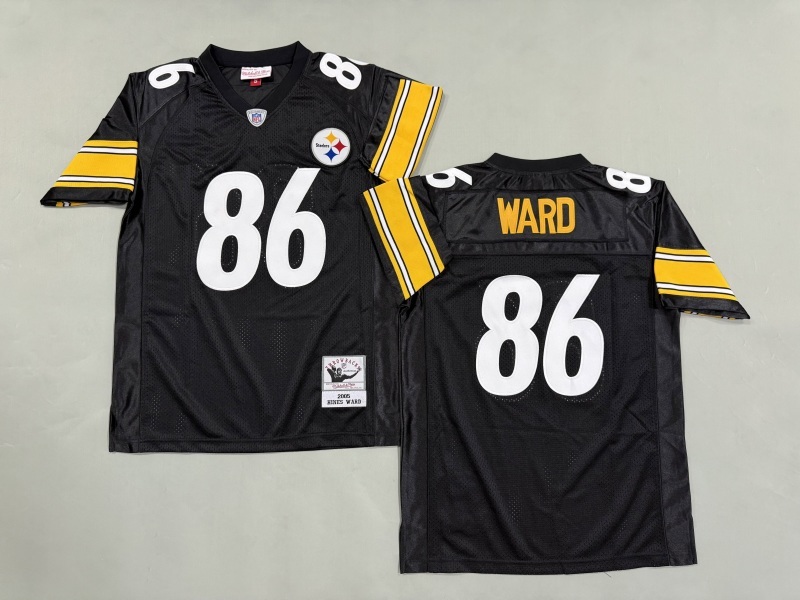 Men 2025 Pittsburgh Steelers #86 Ward black Throwback Limited NFL Jersey style 005->pittsburgh steelers->NFL Jersey